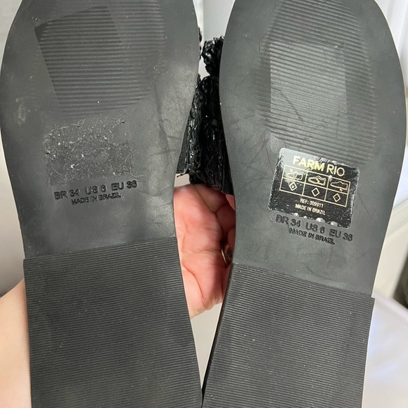 FARM Rio Black Ruffled Sandals - Picture 3 of 3